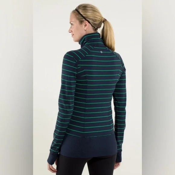 lululemon athletica Striped Jacket - Navy and Teal - Picture 2 of 8